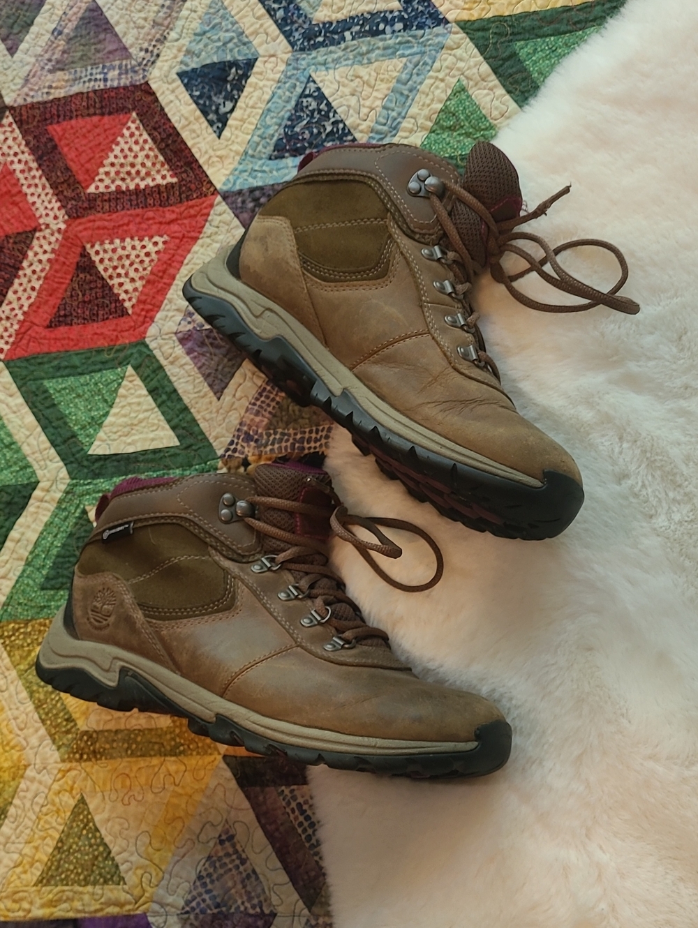 Timberland Brown Leather Mid-Top Hiking Boots